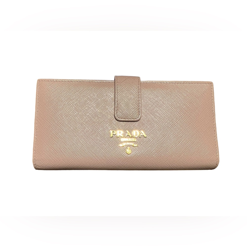 Prada Saffiano Long wallet beige